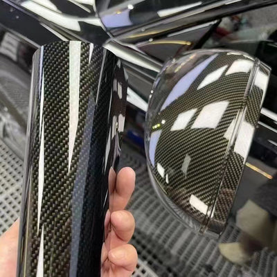 PET Simulation Carbon Fiber Gloss Silver