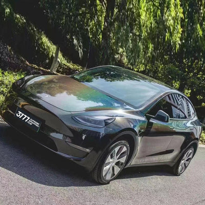 Glossy Iridescence Laser Black Car Wrap