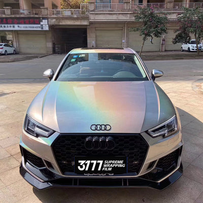 Glossy Iridescence Laser Silver Car Vinyl Wrap