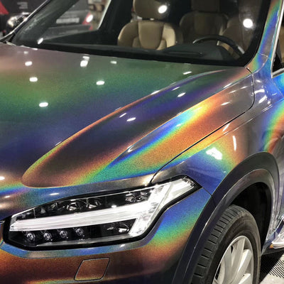 Gloss Rainbow Laser 3D Dark Grey Vehicle Wrap
