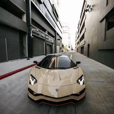 PET Glossy Crystal Shine Latte Vinyl Wrap