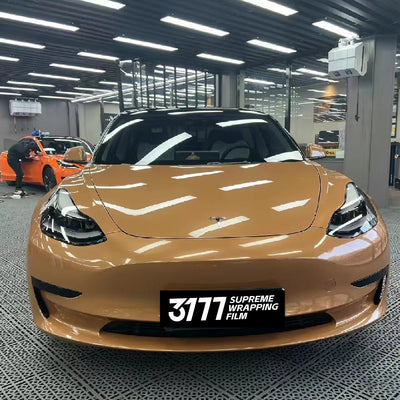 PET Caramel Brown Vinyl Wrap