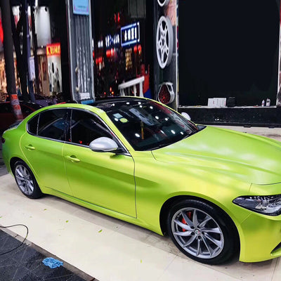 Satin Metallic Lemon Green Vinyl Film