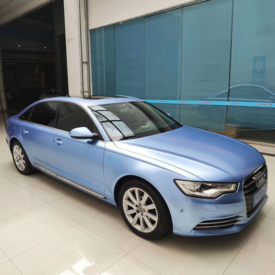 Satin Metallic Mist Blue Wraps