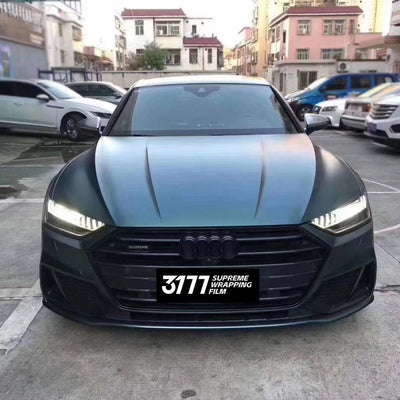 Satin Metallic Dark Green Car Wrap