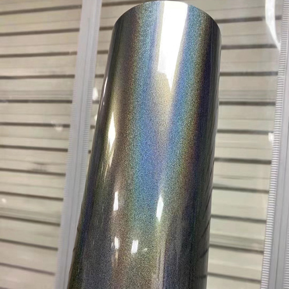Glossy Iridescence Laser Brown Grey Vehicle Wrap