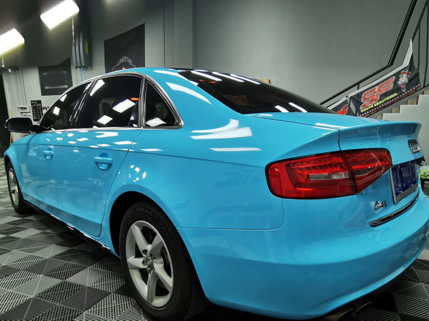 PET Sky Blue Vinyl Wrap