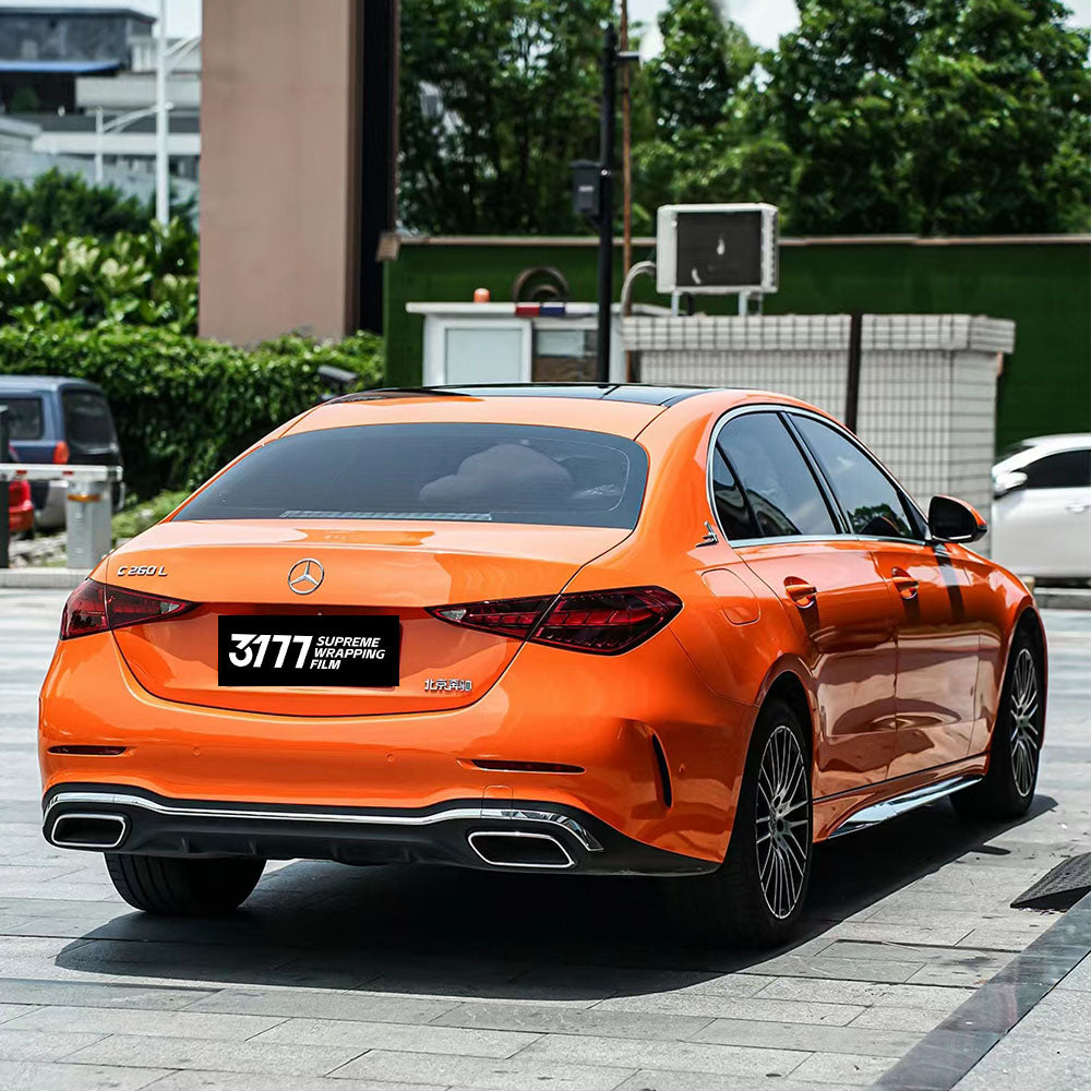 PET Cystal Porsche(Lava) Orange Vinyl Wrap