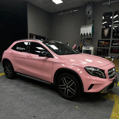 PET Glossy Crystal Peach Pink Vinyl Wrap