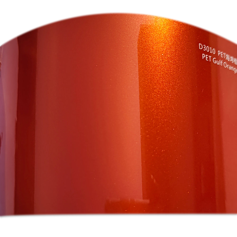 PET Metallic Gulf Orange Vinyl Film