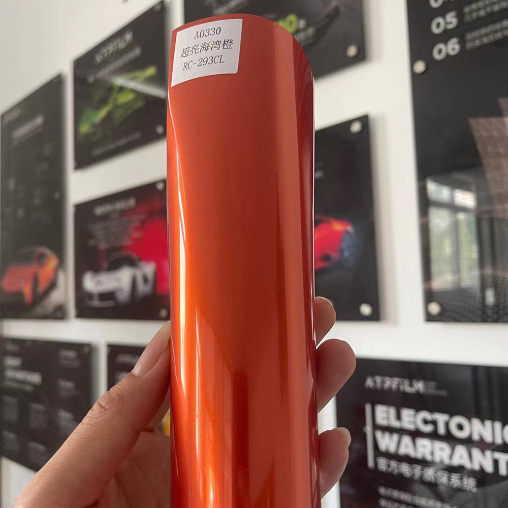 PET Metallic Gulf Orange Vinyl Film