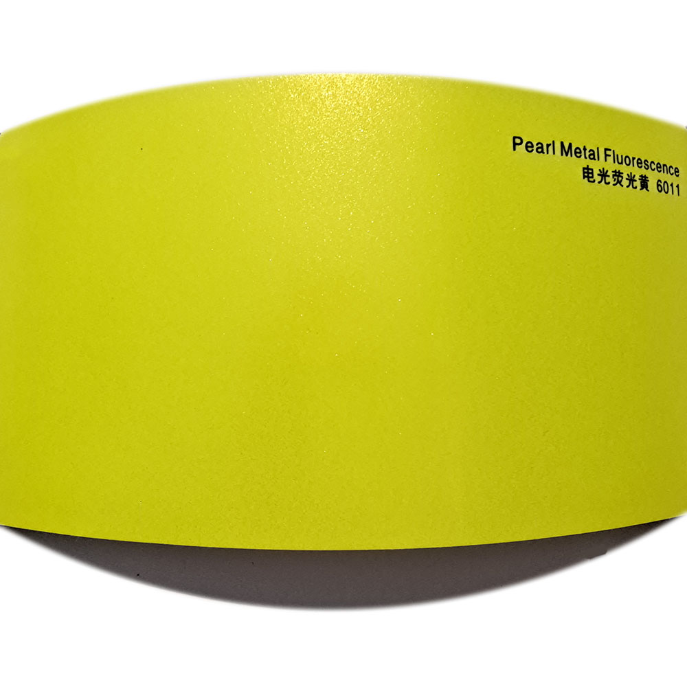 Satin Metallic Fluorescence Yellow Vinyl Film