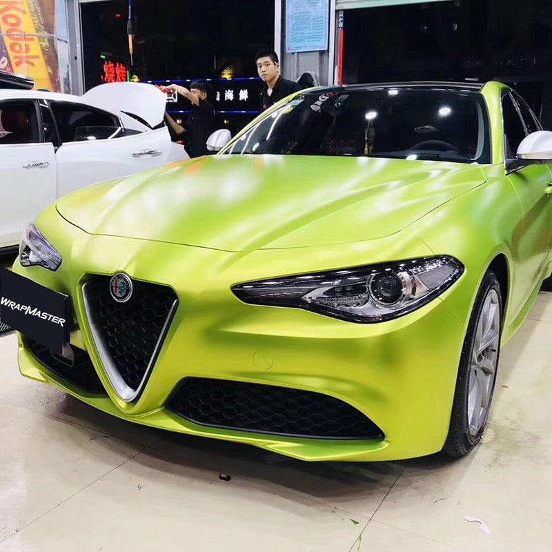 Satin Metallic Lemon Green Vinyl Film