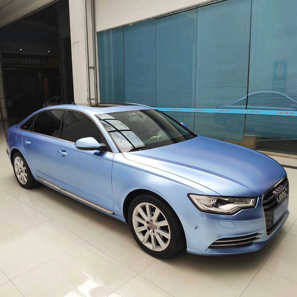 Satin Metallic Mist Blue Wraps